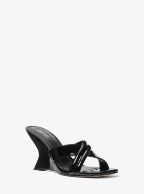 Michaelkors Nadina Patent Leather Mule,BLACK