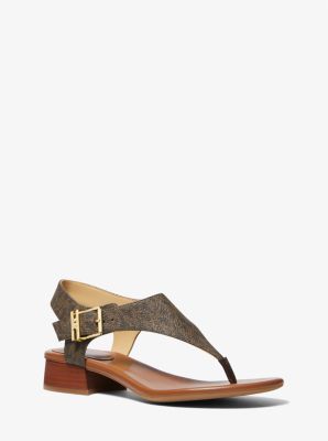 MK Robyn Signature Logo Sandal - Brown - Michael Kors