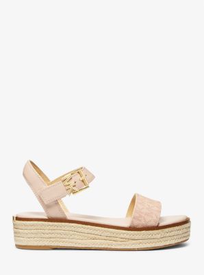 Richie Smooth and Logo Platform Espadrille Sandal