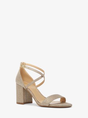 Michaelkors Sophie Flex Glitter Chain-Mesh Sandal,CHAMPAGNE