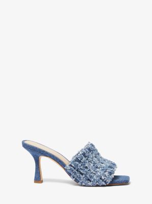 Tessa Frayed Denim Mule Sandal