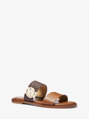 Vera Leather and Signature Logo Slide Sandal image number 0