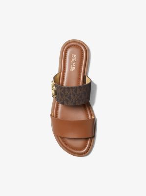 Vera Leather and Signature Logo Slide Sandal image number 2