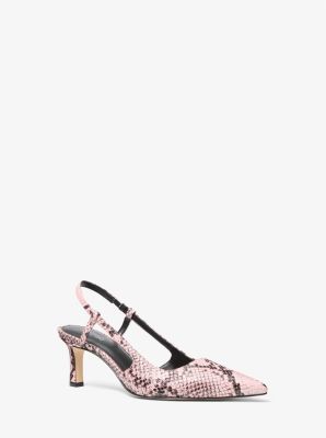 Alora Snake Embossed Leather Slingback Pump image number 0