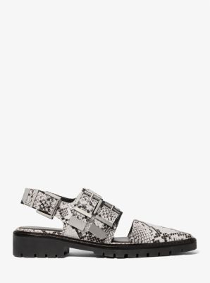 Darrington Snake Embossed Leather Slingback Loafer