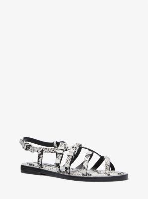 Darrington Snake Embossed Leather Sandal