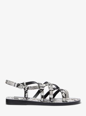 Darrington Snake Embossed Leather Sandal