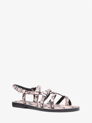 Darrington Snake Embossed Leather Sandal