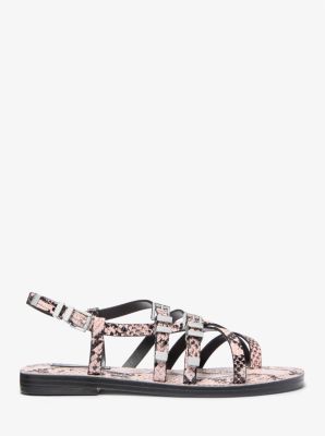 Darrington Snake Embossed Leather Sandal