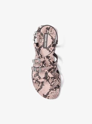 Darrington Snake Embossed Leather Sandal