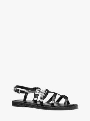 Michael Kors Darrington Crackled Leather Sandal