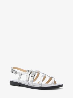 Darrington Crackled Metallic Leather Sandal