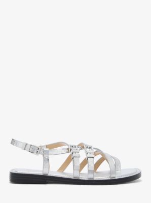 Darrington Crackled Metallic Leather Sandal