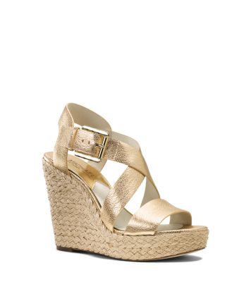 michael kors gold wedges