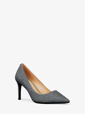 MK Pumps Alina Aus Leder Mit Glitzer - Grau