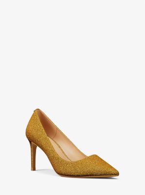 MK Pumps Alina Aus Leder Mit Glitzer - Braun