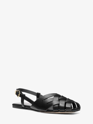 Sandaal Irene van geweven leer met slingback