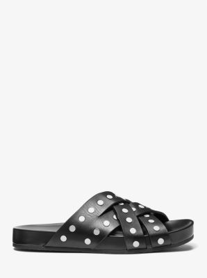 Irene Studded Leather Flat Sandal