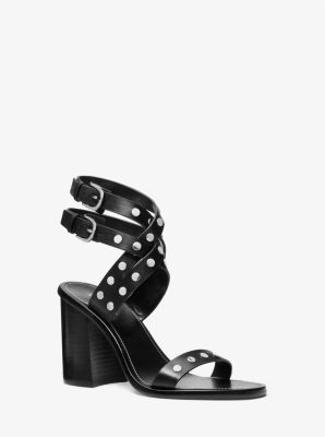 Irene Studded Leather Block Heel Sandal image number 0