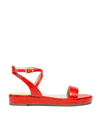 Kaylee Embossed-Leather Sandal