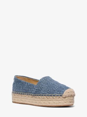 Espadrille Lynn en denim avec semelle compensée et logo en relief image number 0