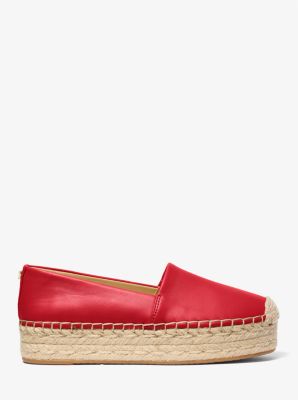 Lynn Leather Platform Espadrille in CRIMSON | Michael Kors