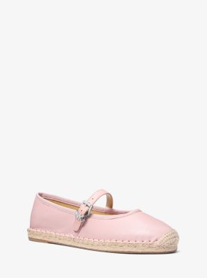 Michael Kors Lynn Leather Ballet Espadrille In Pink
