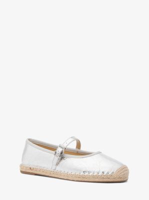 Espadrilla stile ballerina Lynn in pelle metallizzata