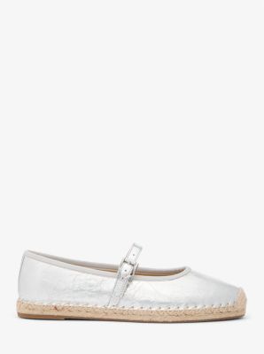 Espadrilla stile ballerina Lynn in pelle metallizzata image number 1