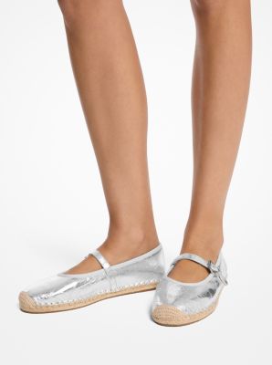 Espadrille Lynn aus Leder in Metallic-Optik im Ballerina-Stil image number 3