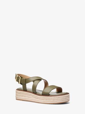 Sandale espadrille Lynn en cuir à semelle compensée