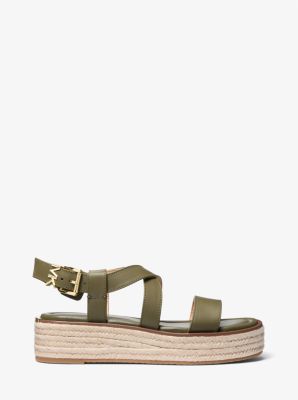 Sandale espadrille Lynn en cuir à semelle compensée