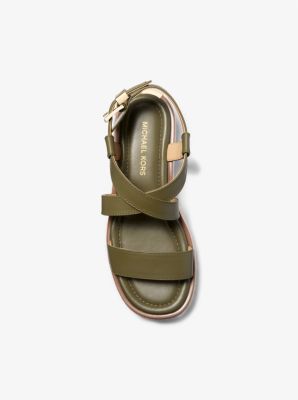 Sandale espadrille Lynn en cuir à semelle compensée
