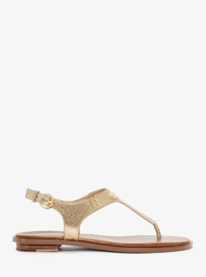 Metallic Saffiano Leather Sandal | Michael Kors