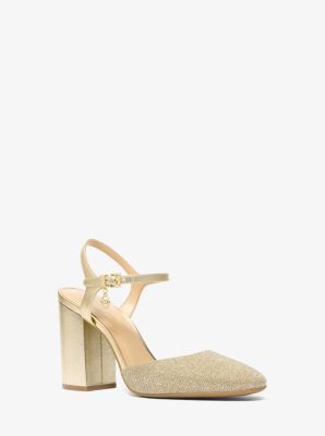 MK Metallic-Pumps Alexa Flex Aus Glitzerndem Mesh Im Kettendesign - Goldton