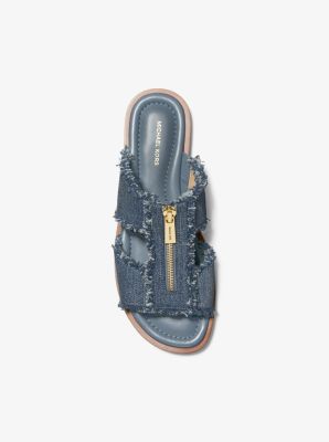 Mule Berkley en denim effiloch&eacute;