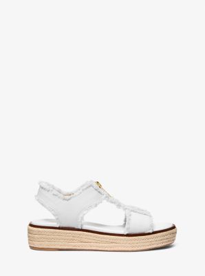 Sandalo espadrilla Berkley in denim sfrangiato in BIANCO OTTICO | Michael Kors
