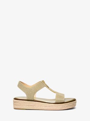 Sandalo espadrilla Berkley in mesh metallizzato glitterato in ORO PALLIDO | Michael Kors