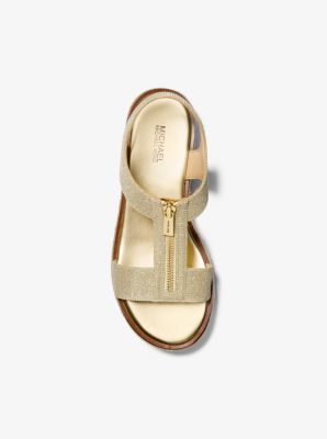 Sandalo espadrilla Berkley in mesh metallizzato glitterato in ORO PALLIDO | Michael Kors