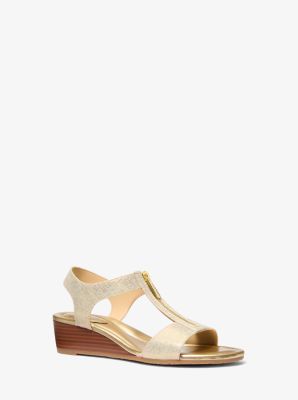 Berkley Metallic Linen Wedge Sandal