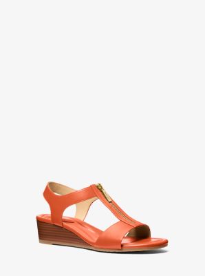 MK Wedge Berkley Aus Leder - Orange