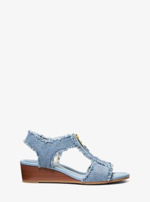 Berkley Frayed Denim Wedge Sandal