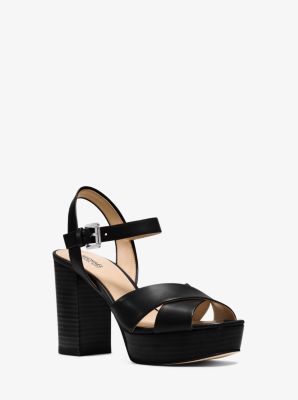 divia leather platform sandal