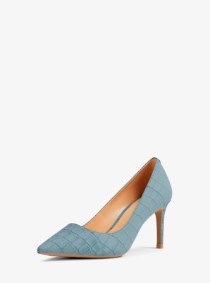 Alina Flex Crocodile Embossed Suede Pump