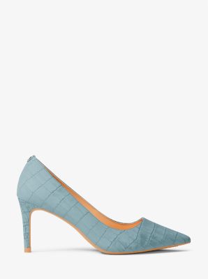Alina Flex Crocodile Embossed Suede Pump