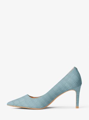 Alina Flex Crocodile Embossed Suede Pump