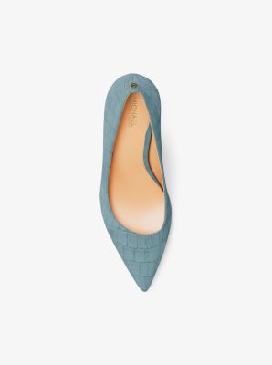 Alina Flex Crocodile Embossed Suede Pump