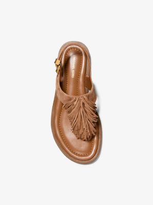 Indra Fringed Suede Sandal in LUGGAGE | Michael Kors