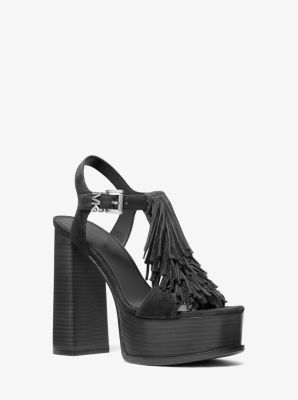 Indra Fringed Suede Platform Sandal