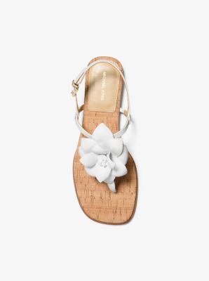 Jacie Floral Embellished Leather T-Strap Sandal